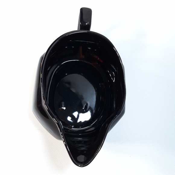 Vintage Black Octagon Shaped Gravy Boat  Dish - Picture 6 of 9